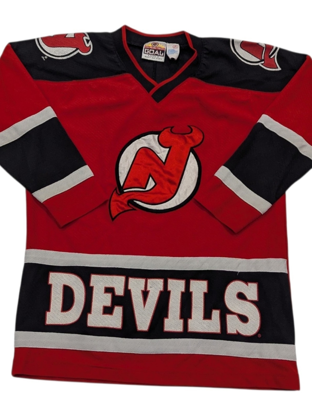 Vintage 90s New Jersey Devils NHL Winning Goal Jersey YOUTH M 10/12